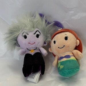 Hallmark Itty Bittys Plush Keychain Set - Ariel and Ursula from Little Mermaid